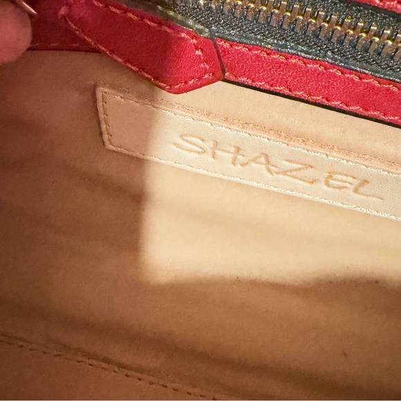 RARE Shazel Red Hand-Tooled Leather Cutout Handel Handbag Crossbody Clutch Bag - Picture 8 of 12